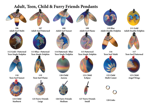 Various Tesla Pendant Colors